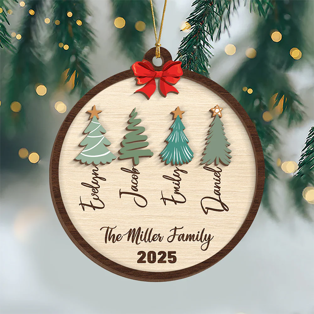 Custom Family Name Christmas Layer Wood Ornament Gift For Family HO82 900720 - Image 4