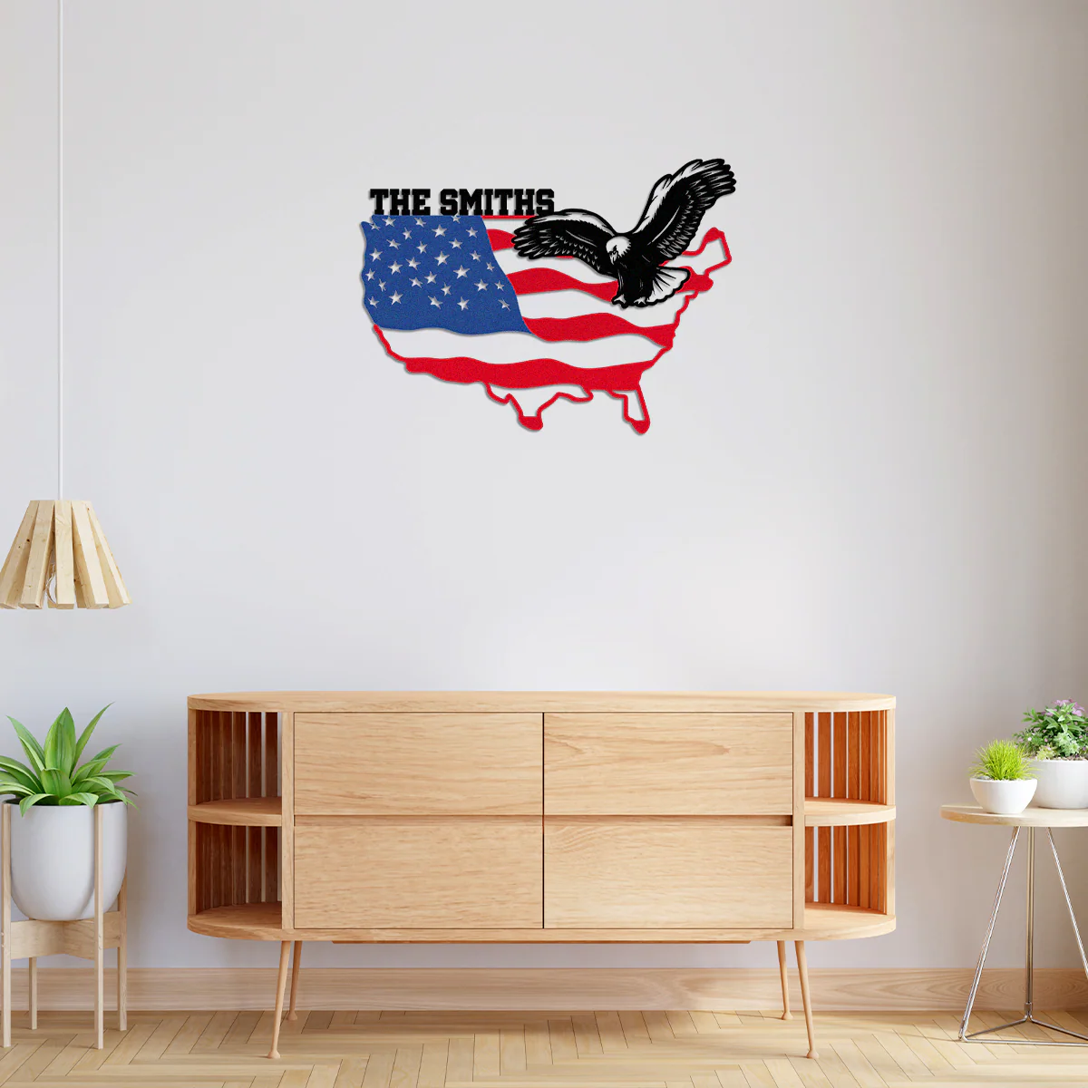 Custom Family Name Patriotic Flying Eagle Metal Sign HO82 901144 - Image 5