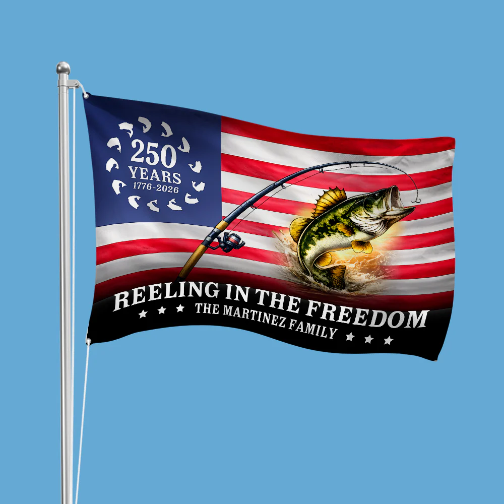 Custom Family Name Reeling In The Freedom House Flag TH10 169037 - Image 5