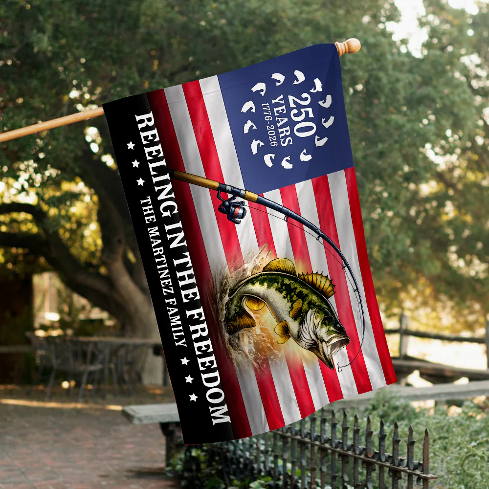 Custom Family Name Reeling In The Freedom House Flag TH10 169037 - Image 7