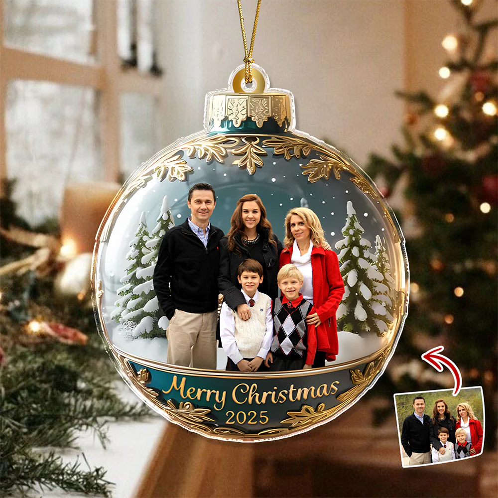 Custom Family Photo Acrylic Ornament Gift For Family HA75 897176 - Image 3