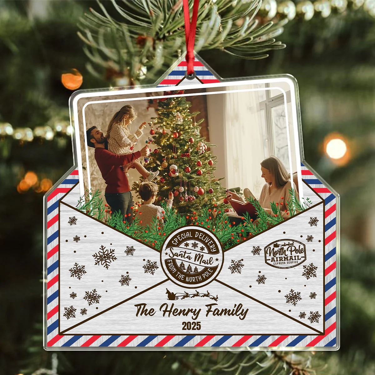 Custom Family Photo Christmas Gift Acrylic Ornament LM32 895803 - Image 5