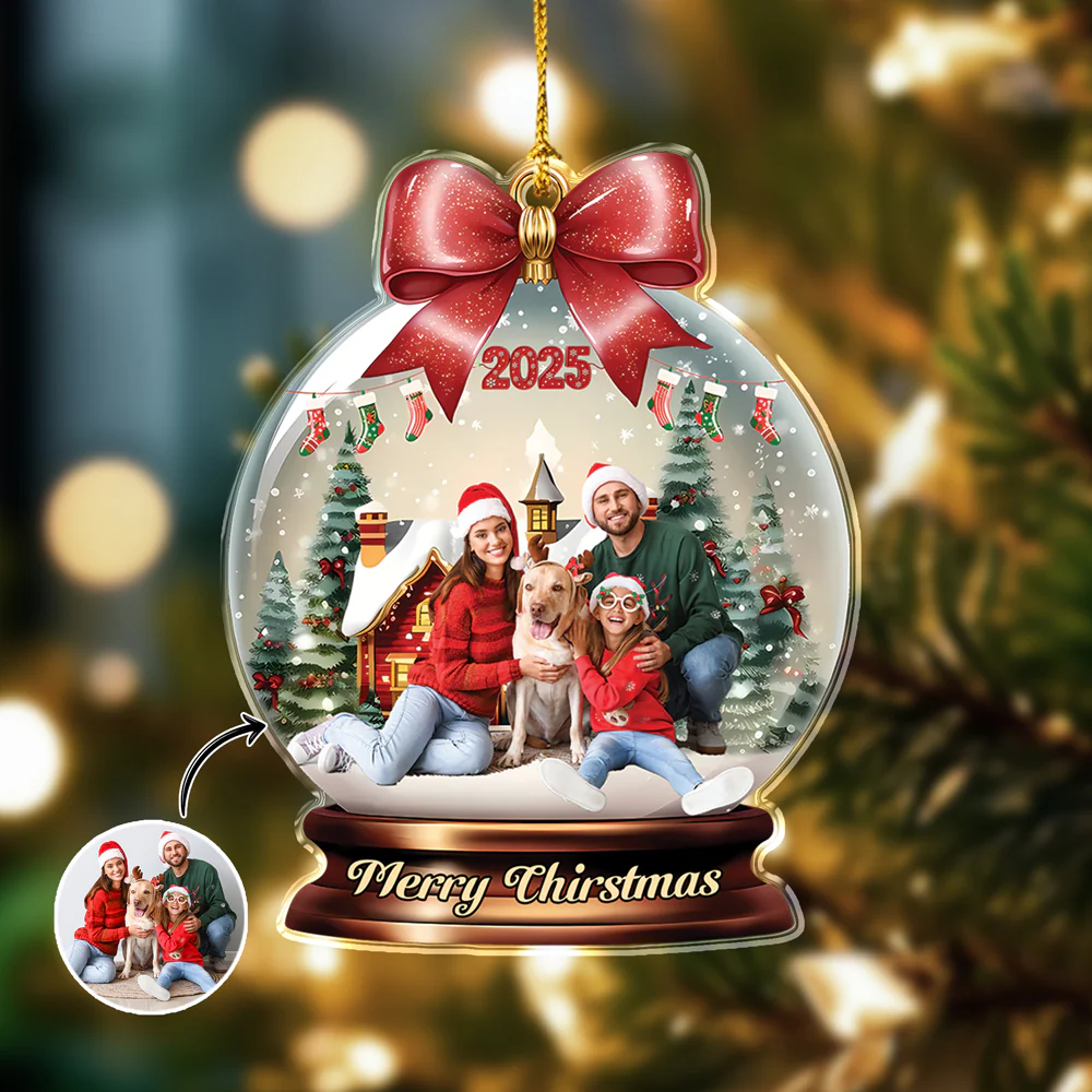 Custom Family Photo Merry Christmas - Personalized Acrylic Ornament CH07 899796 - Image 3