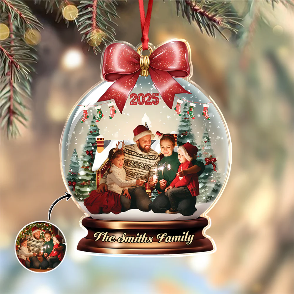 Custom Family Photo Merry Christmas - Personalized Acrylic Ornament CH07 899796 - Image 4