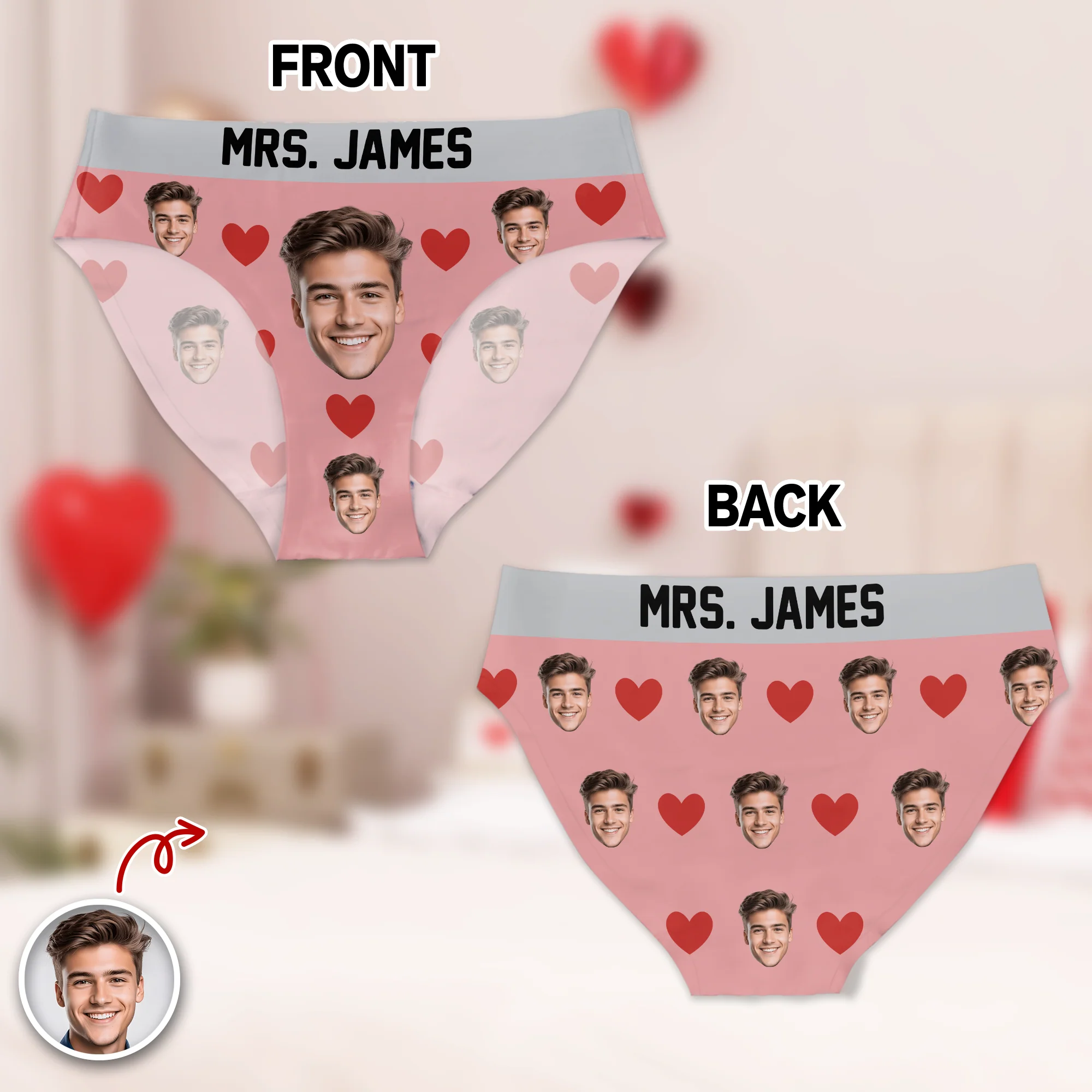 Custom Funny Boyfriend Husband Face Underwear For Women Gift For Valentine LM32 897677 - Image 6