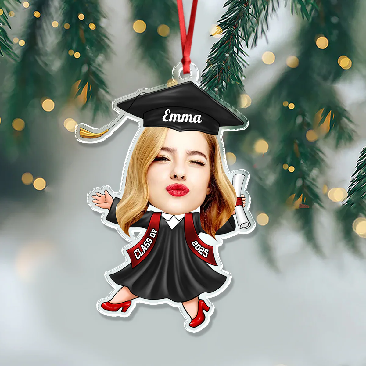 Custom Funny Face Class of 2025 Graduation Acrylic Ornament HA75 892706 - Image 9