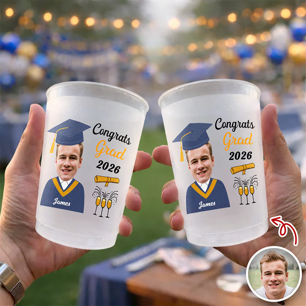 Custom Funny Face Congrats Grad 2026 Cups Graduation Day Party Decor HA75 921156 - Image 3