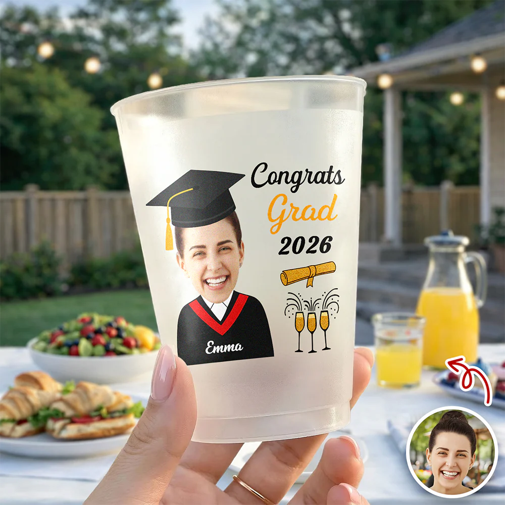 Custom Funny Face Congrats Grad 2026 Cups Graduation Day Party Decor HA75 921156 - Image 4