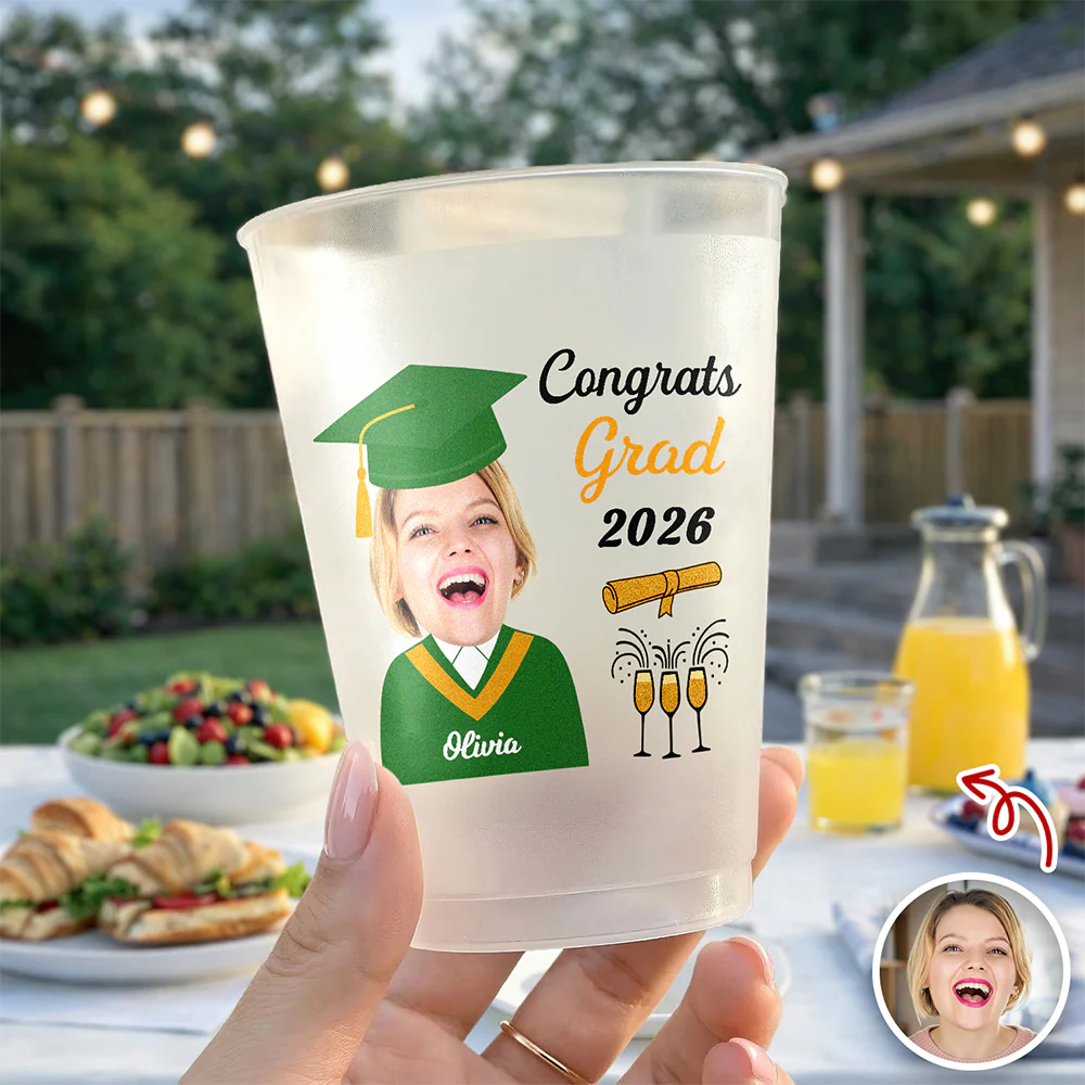 Custom Funny Face Congrats Grad 2026 Cups Graduation Day Party Decor HA75 921156 - Image 6