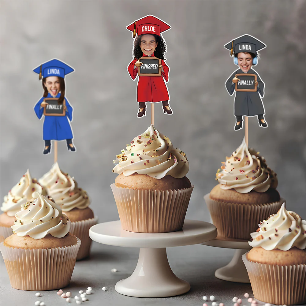 Custom Funny Face Finished Graduate Physical Cupcake Toppers – Class of 2026 Party Decor HO82 901338 - Image 9