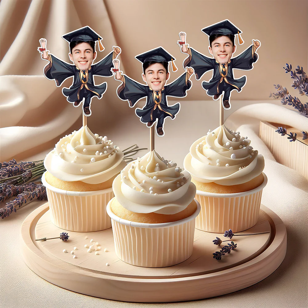 Custom Funny Face Graduation Class of 2026 Decoration Cupcake Toppers HO82 901340 - Image 5