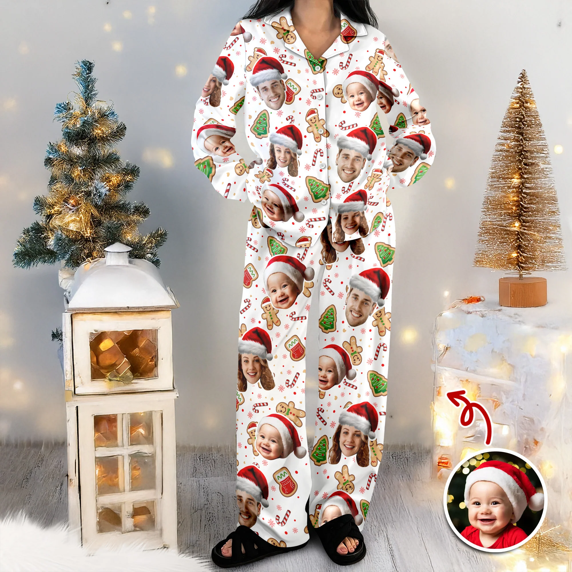 Custom Funny Family Face With Christmas Pattern Pajamas HA75 892792 - Image 9