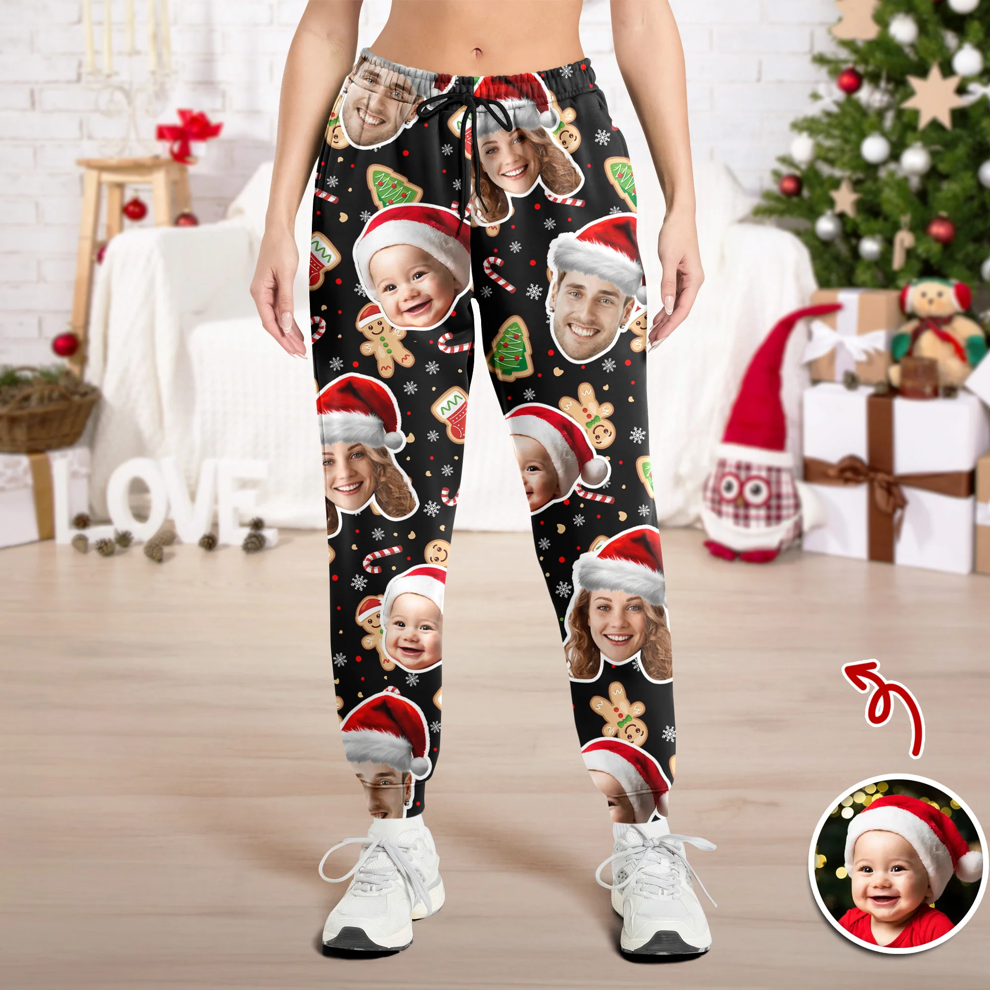 Custom Funny Family Face With Christmas Pattern Sweatpants HA75 892790 - Image 6