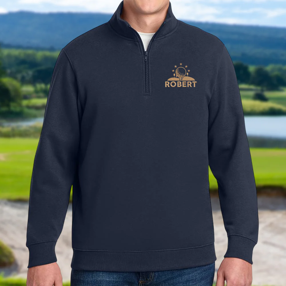 Custom Golf Player Name Embroidered Quarter Zip Sweater CH07 910018 - Image 4