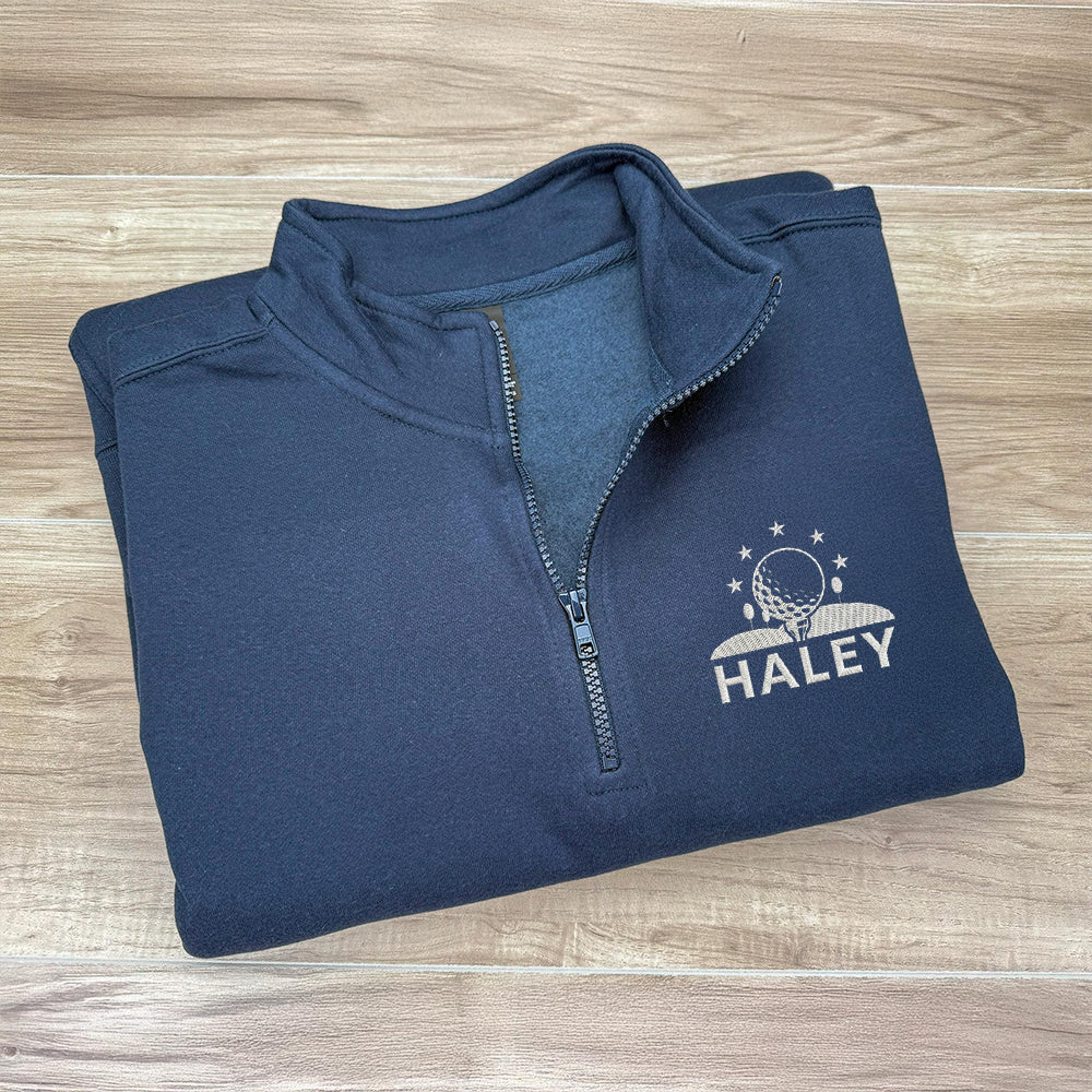 Custom Golf Player Name Embroidered Quarter Zip Sweater CH07 910018 - Image 6