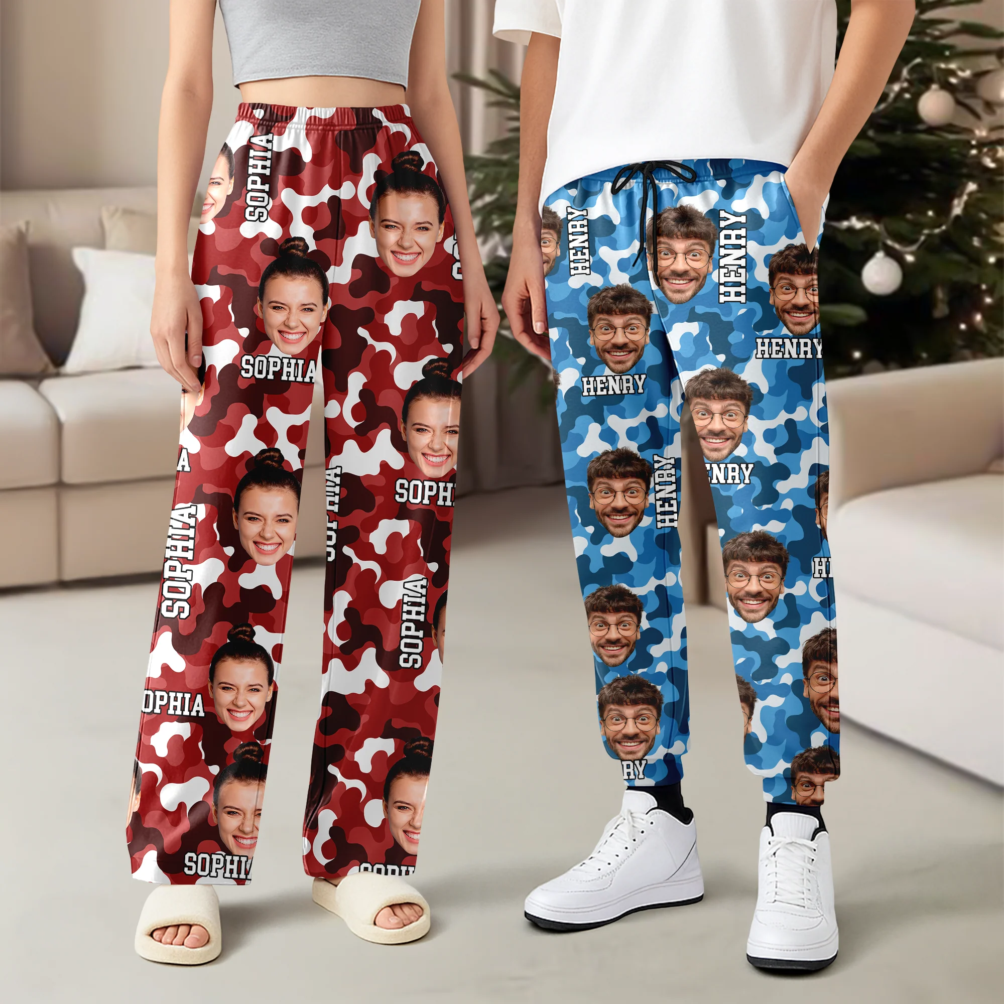 Custom Human Photo Camo Pattern Sweatpants TH10 896669 - Image 2