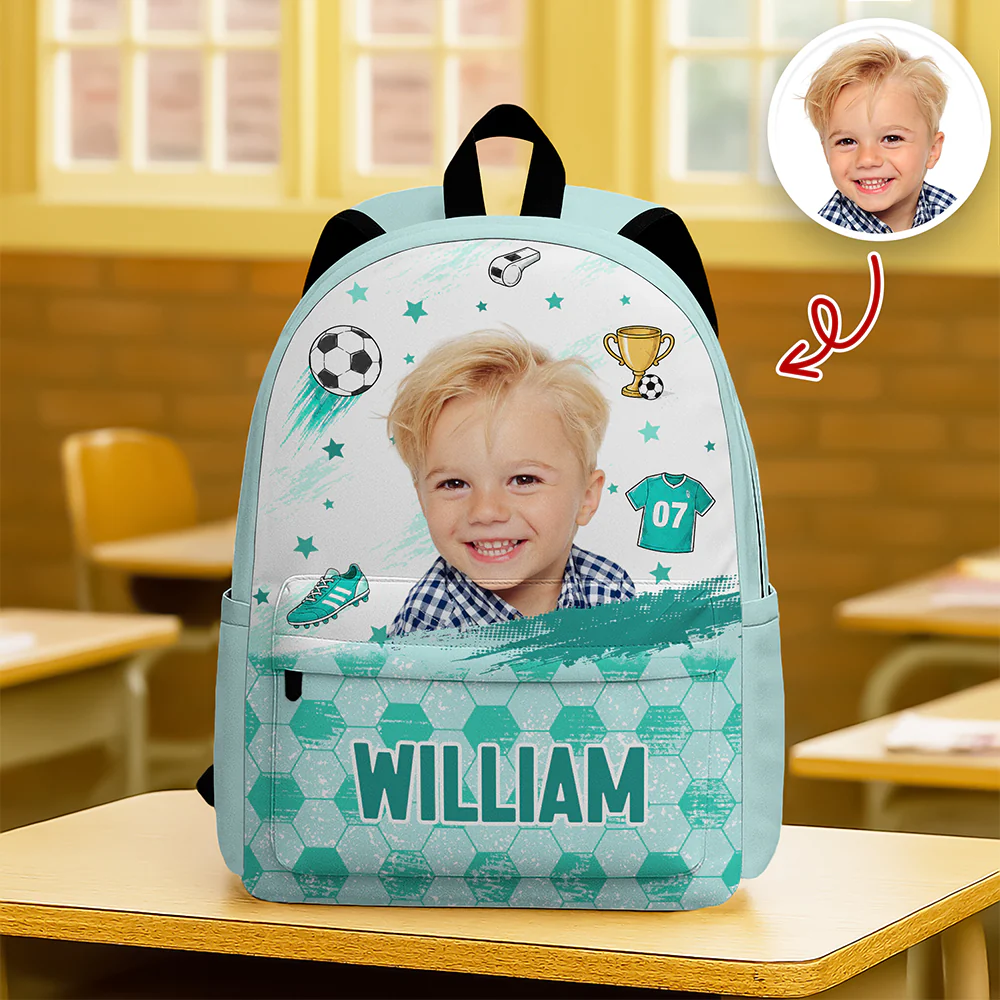 Custom Kid Photo Personalized Soccer Backpack HA75 921698 - Image 5