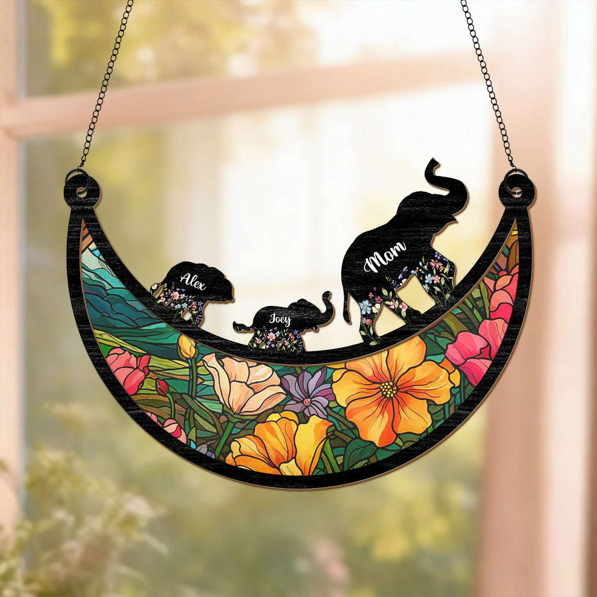 Custom Mama Elephant Family Suncatcher Mother's Day Gift HA75 920674 - Image 2