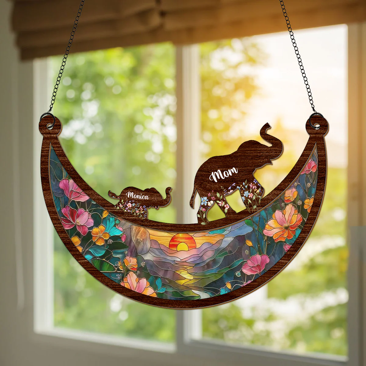 Custom Mama Elephant Family Suncatcher Mother's Day Gift HA75 920674 - Image 3