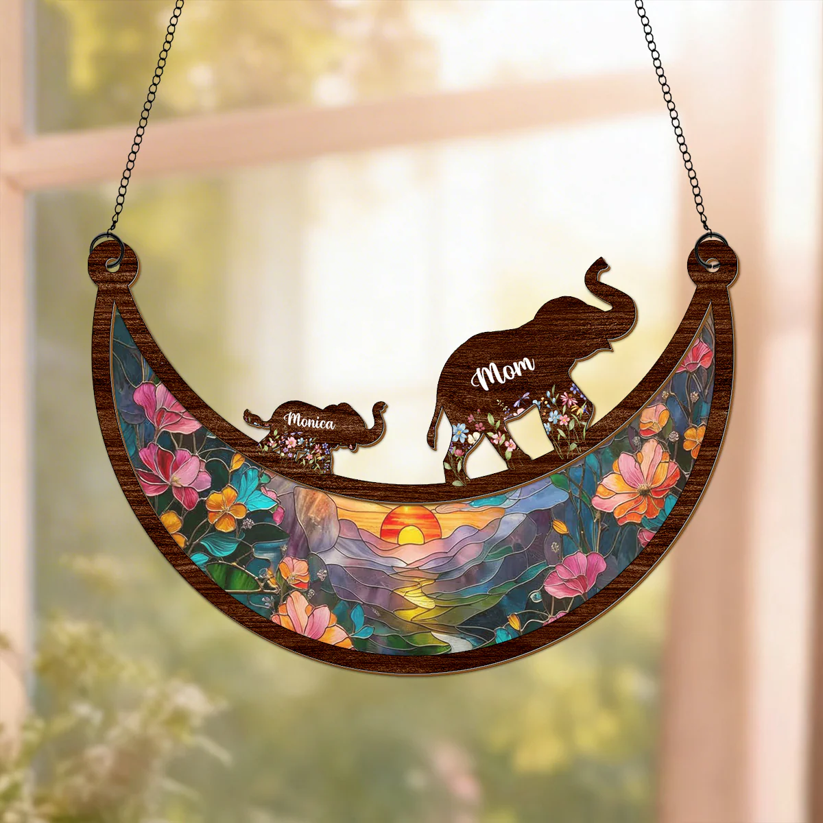 Custom Mama Elephant Family Suncatcher Mother's Day Gift HA75 920674 - Image 9