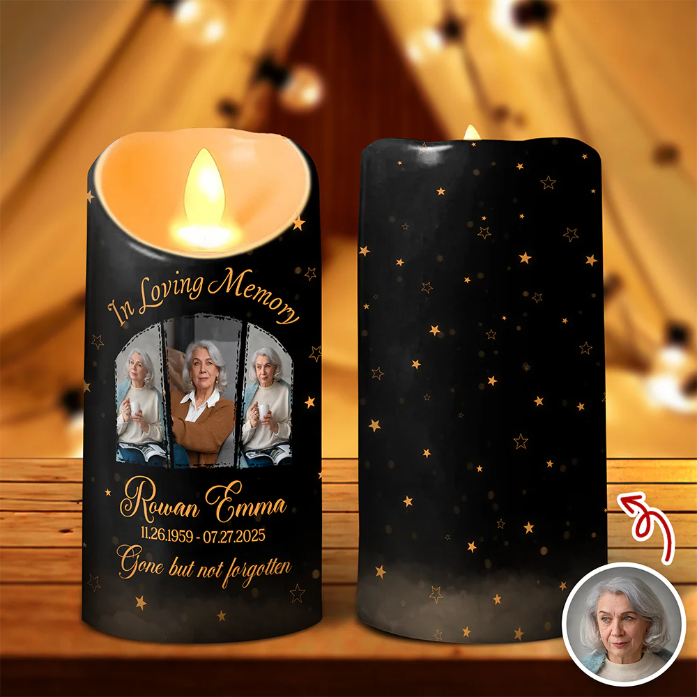 Custom Memorial Photo In Loving Memory Gone but Never Forgotten Led Candle CH07 896248 - Image 2