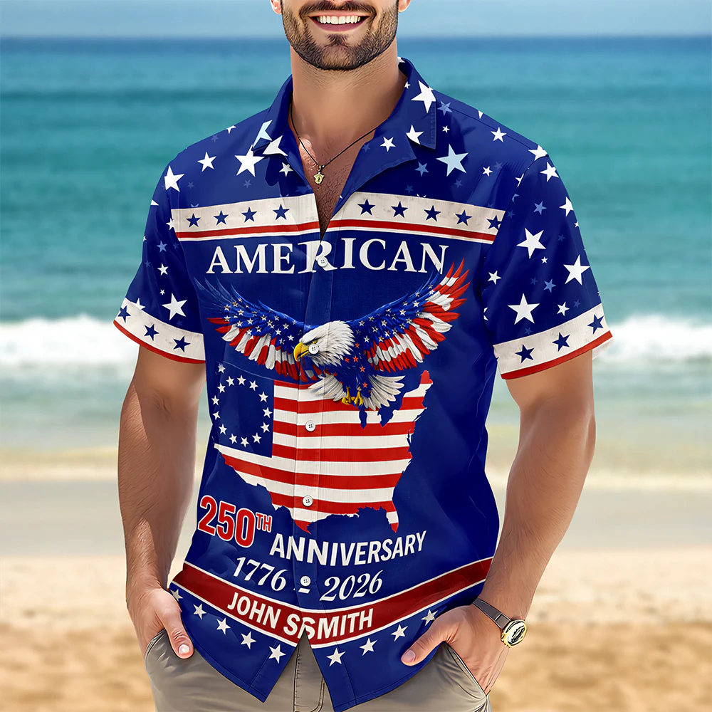 Custom Name American 250Th Anniversary Eagle Flag Hawaii Shirt TH10 898715 - Image 3