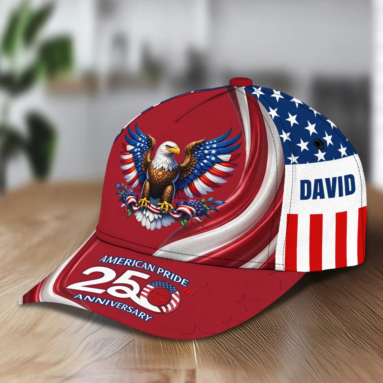 Custom Name American Pride Patriotic 250th Anniversary Eagle Classic Cap HA75 921144 - Image 2