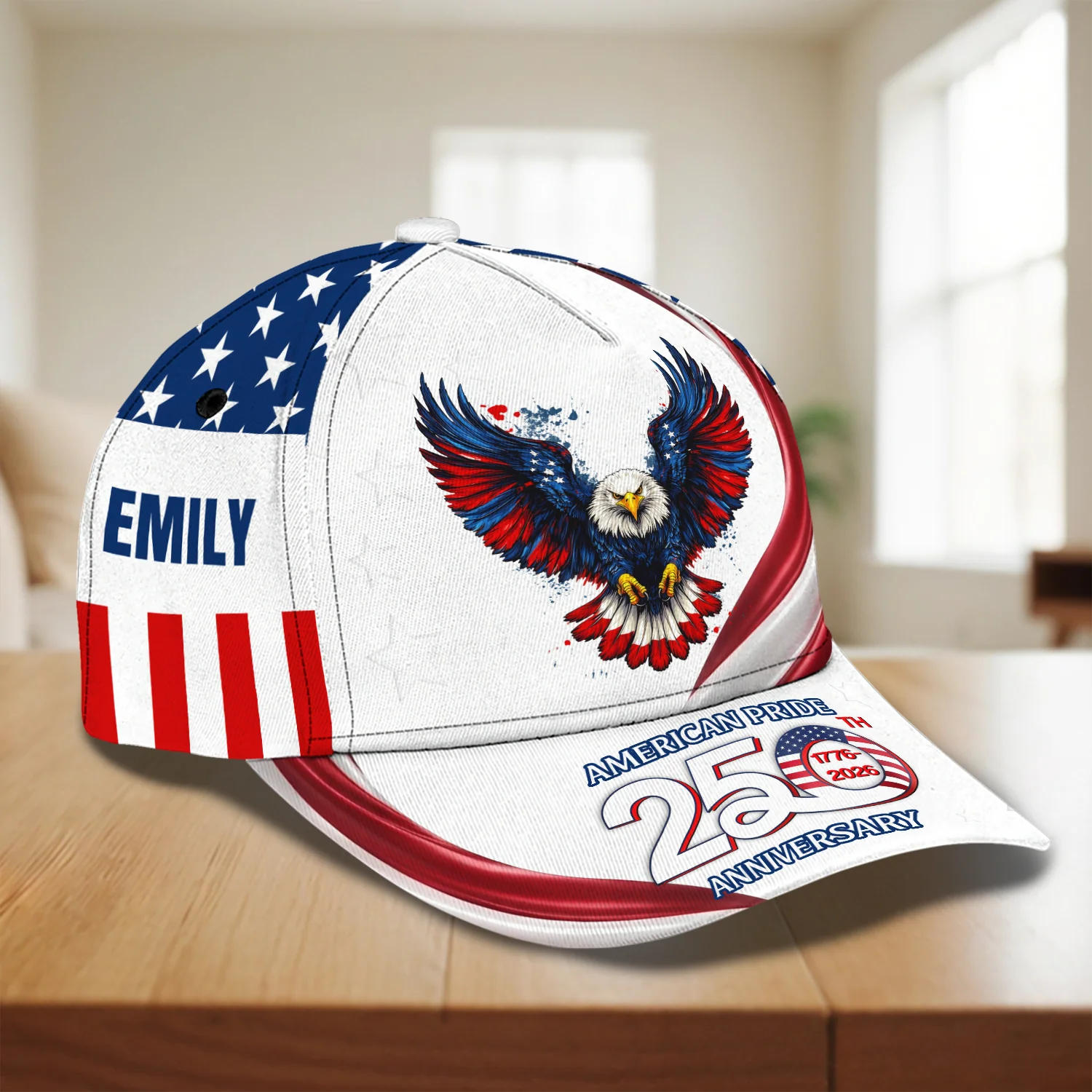 Custom Name American Pride Patriotic 250th Anniversary Eagle Classic Cap HA75 921144 - Image 4