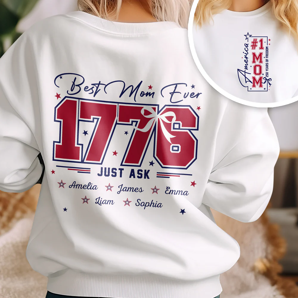 Custom Name Best Mom Ever Front And Back Shirt HA75 920634 - Image 3