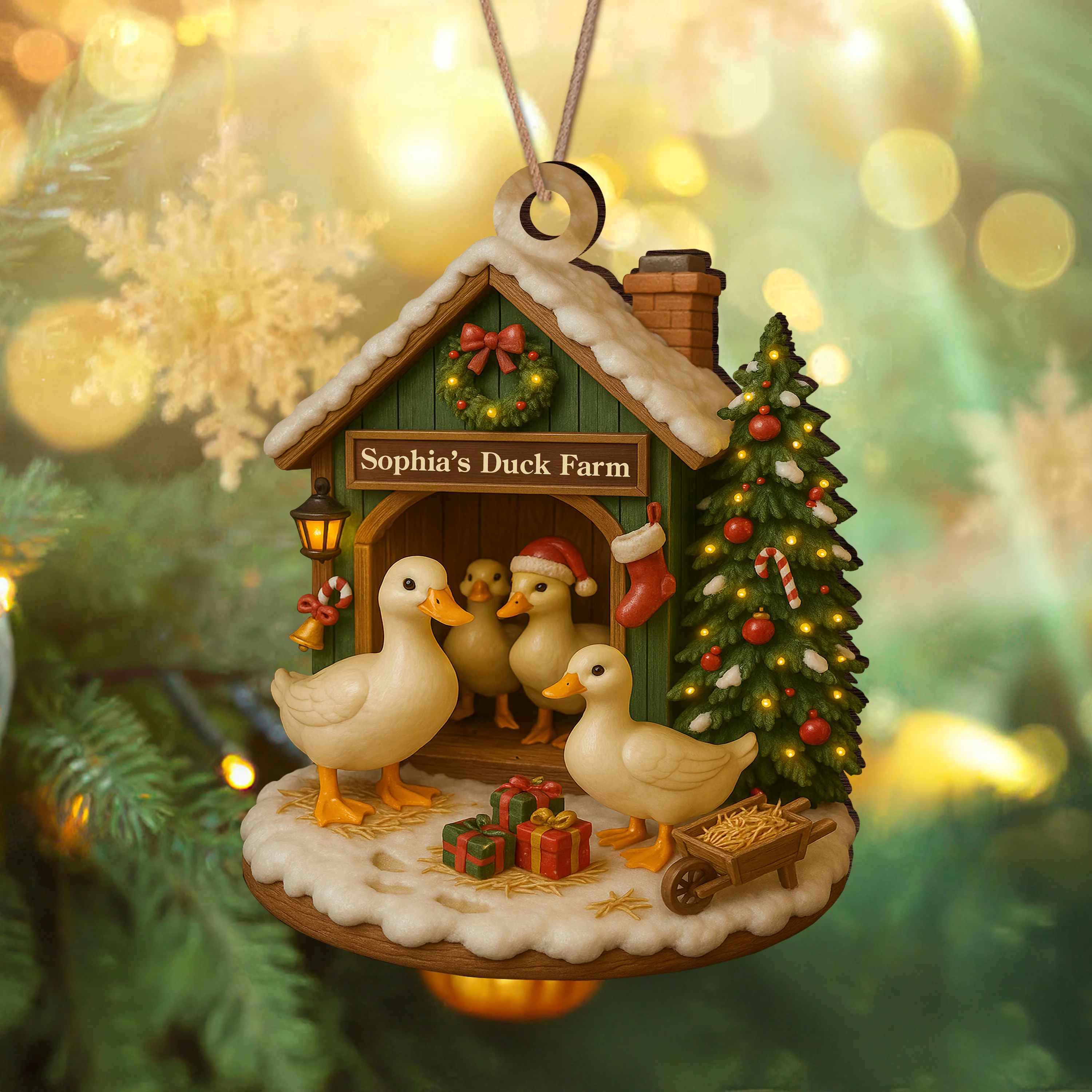 Custom Name Duck Farm Wood Ornament – Personalized Christmas Gifts for Women & Men LM32 895615 - Image 3
