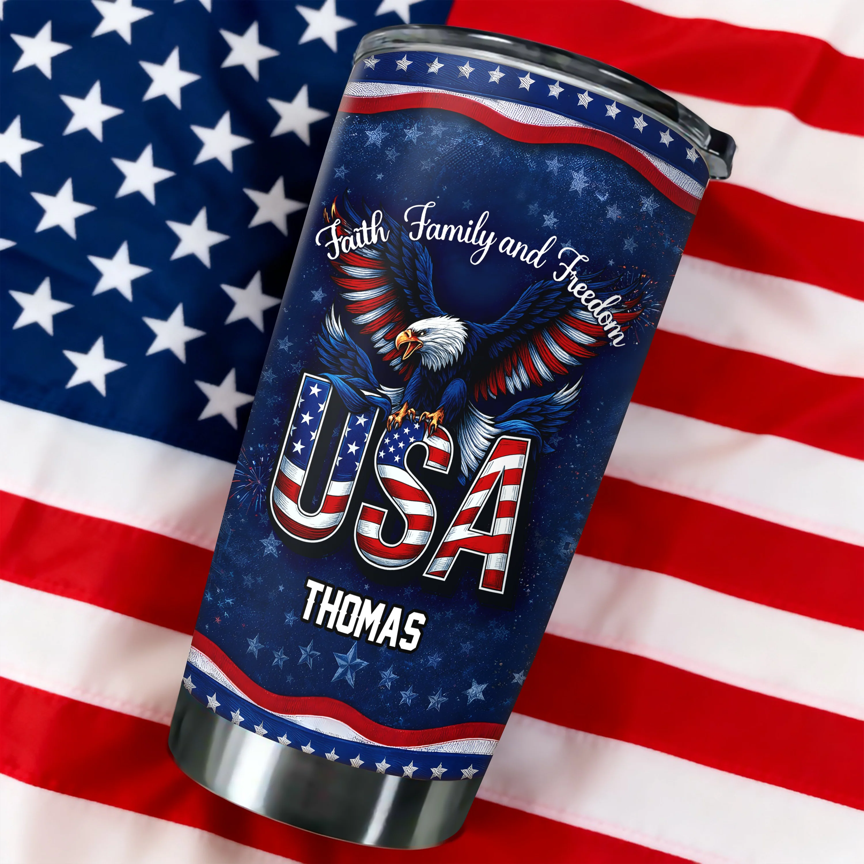 Custom Name Faith, Family & Freedom 250 Years Anniversary Fat Tumbler 1776–2026 CH07 910590 - Image 8