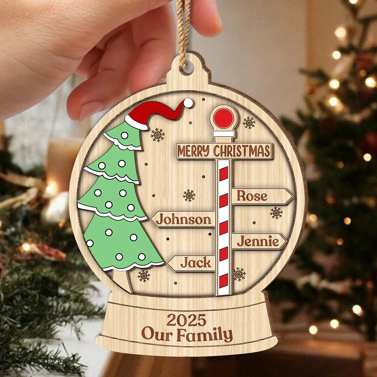 Custom Name Family Personalized Christmas 2 Layer Wooden Ornament HA75 892958 - Image 2