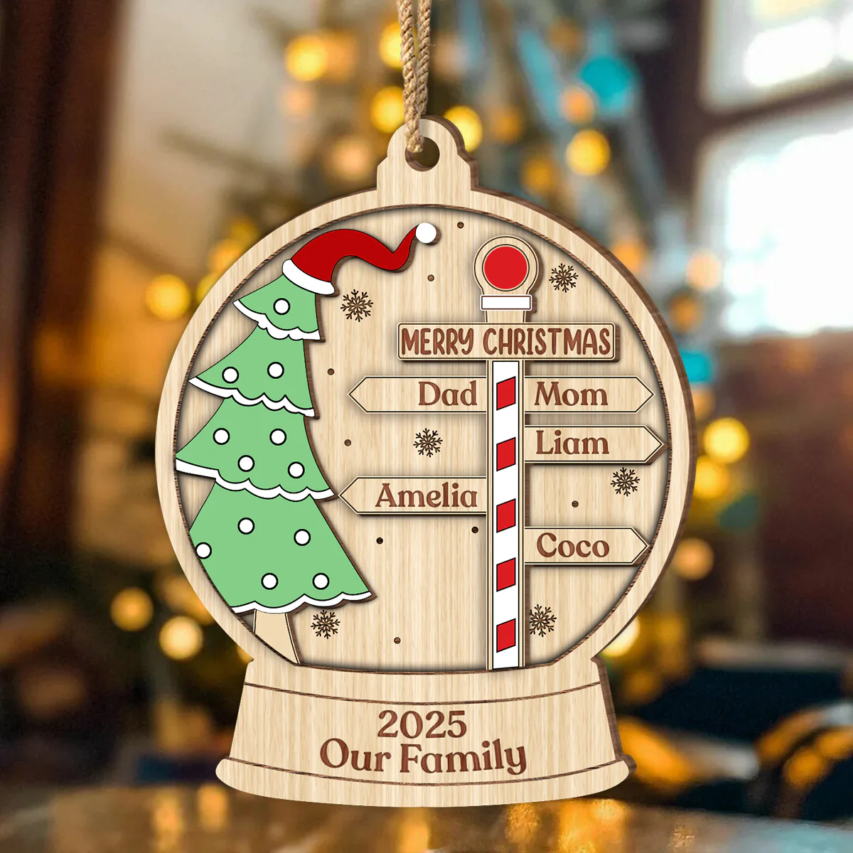 Custom Name Family Personalized Christmas 2 Layer Wooden Ornament HA75 892958 - Image 6