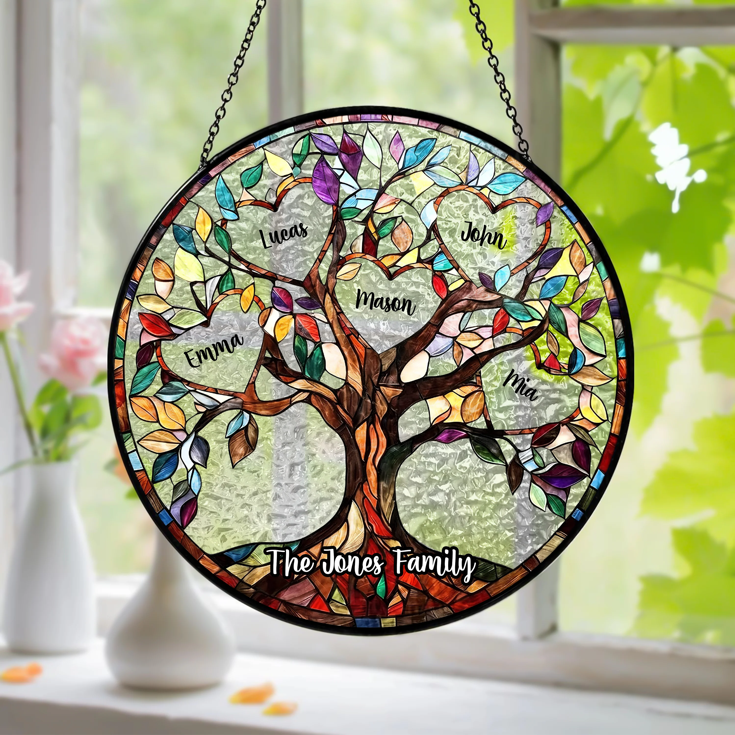 Custom Name Family Unbreakable Bond Tree Of Life Personalized Stained Glass Suncatcher, Mother's Day Gift HA75 920678 - Image 5
