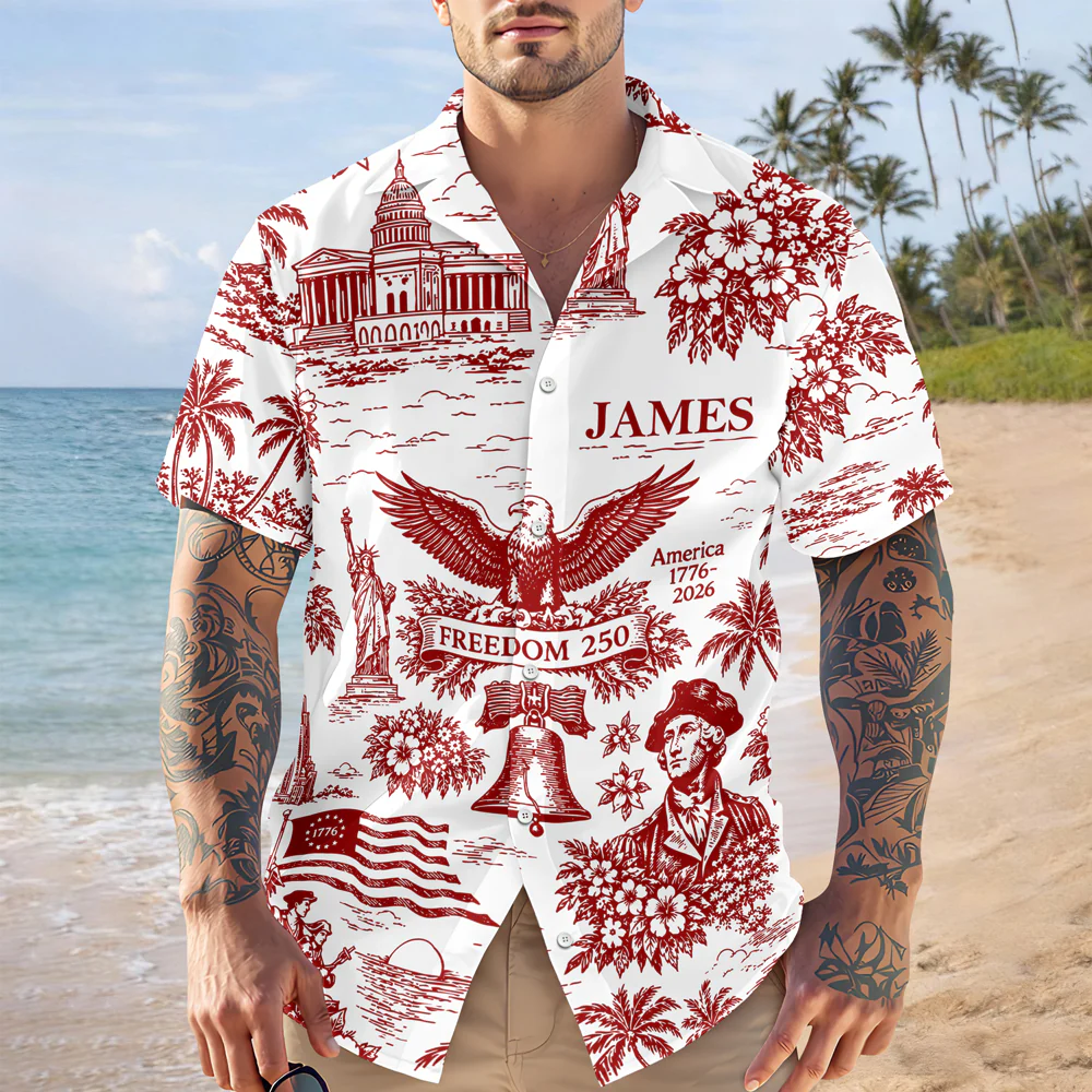 Custom Name Freedom 250 America 1776-2026 Hawaiian Shirt TH10 170027 - Image 3