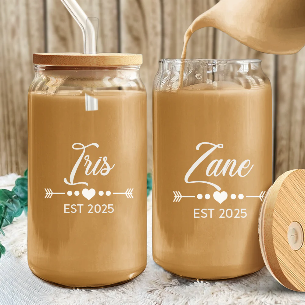 Custom Name Glass Can With Lid Gift For Family TH10 896921 - Image 2