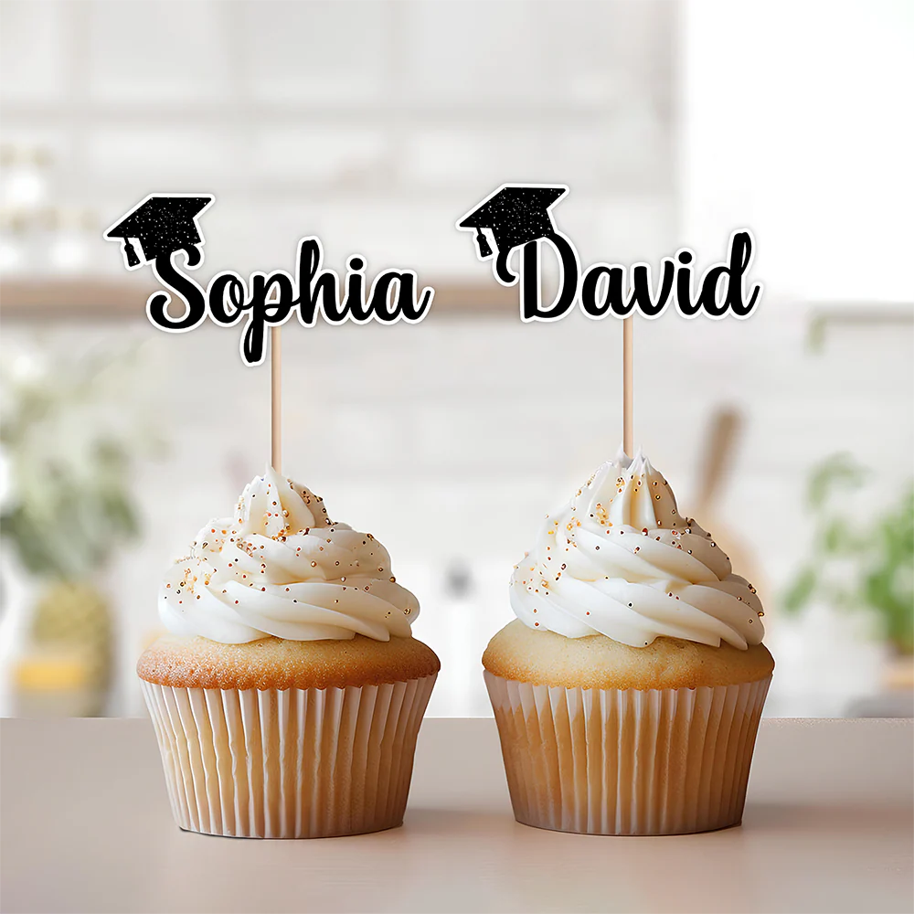 Custom Name Graduation Cupcake Topper Party Decor TH10 169679 - Image 3