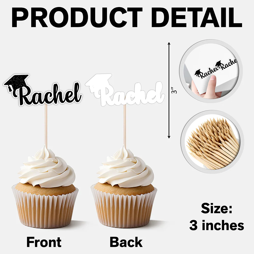 Custom Name Graduation Cupcake Topper Party Decor TH10 169679 - Image 7
