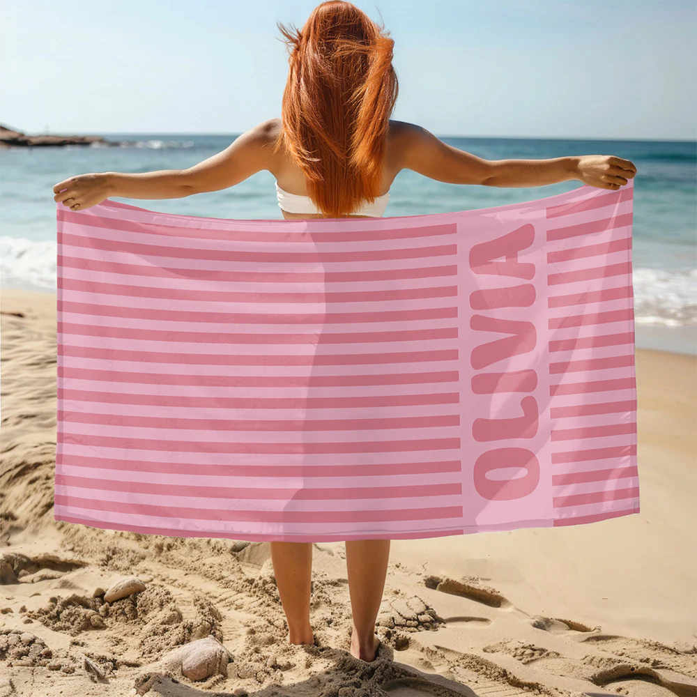 Custom Name Groovy Beach Towel – Personalized Gift for Family, Friends & Loved Ones CH07 911008 - Image 4