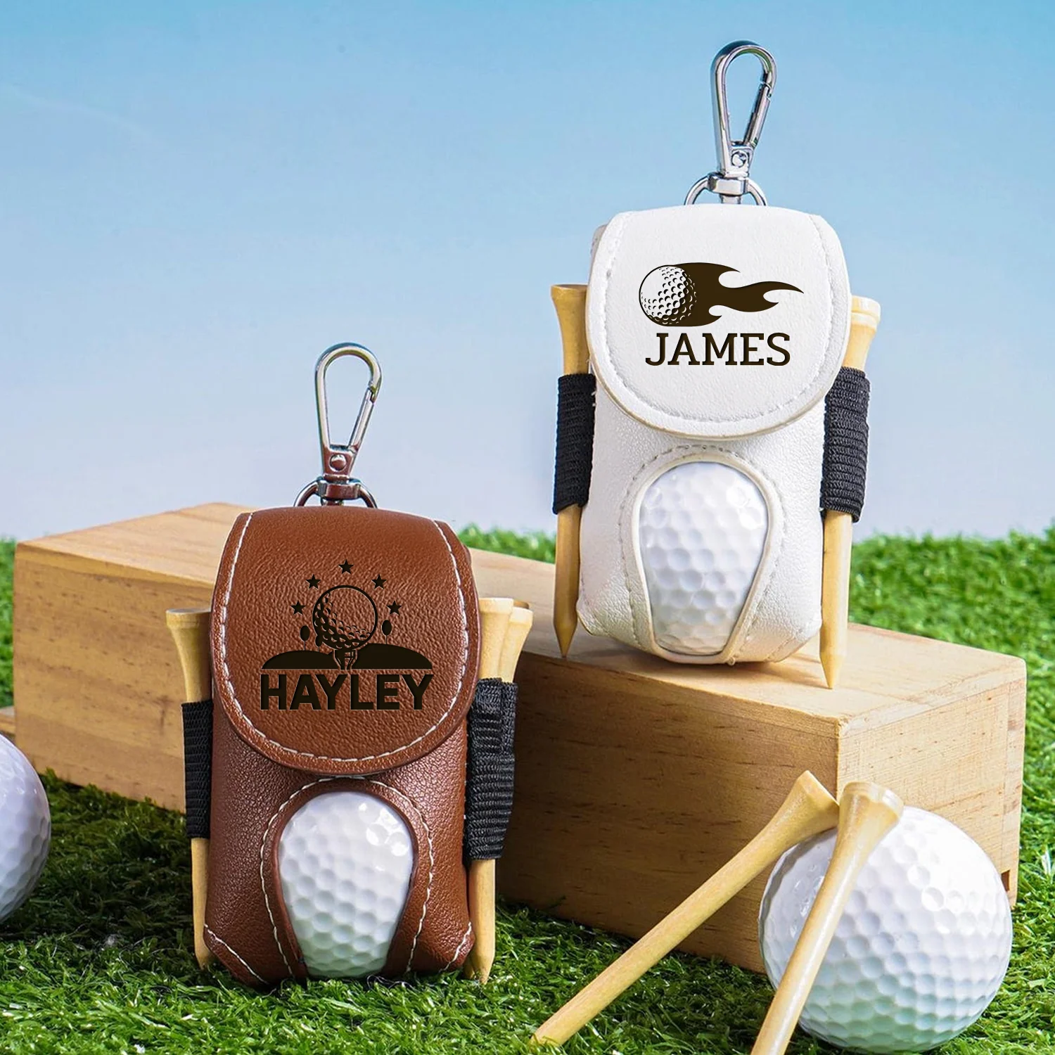 Custom Name Leather Golf Ball Bag Gift For Golfer Lovers CH07 899328 - Image 5