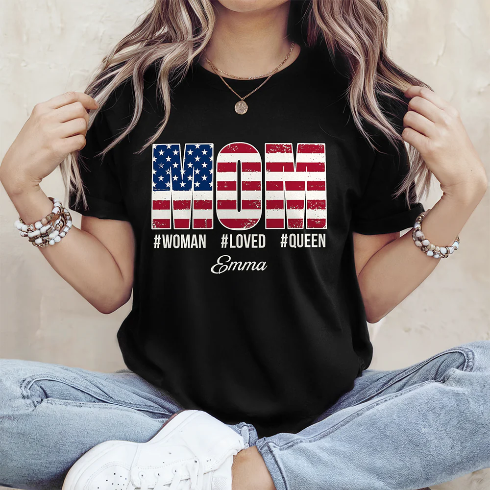 Custom Name Mom Woman Loved Queen Dark Shirt – Personalized Mother's Day Gift TH10 169195