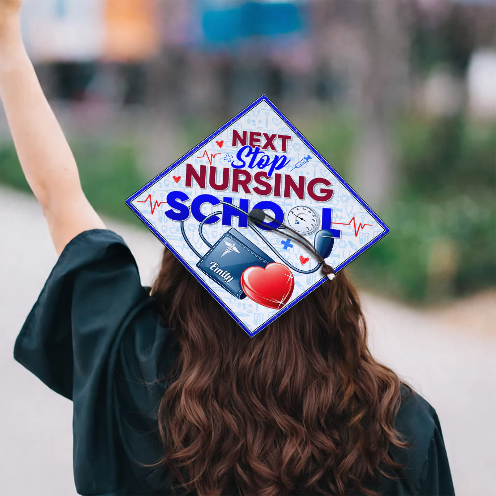 Custom Name Next Stop Nursing School Graduation Cap Topper LM32 899335 - Image 10