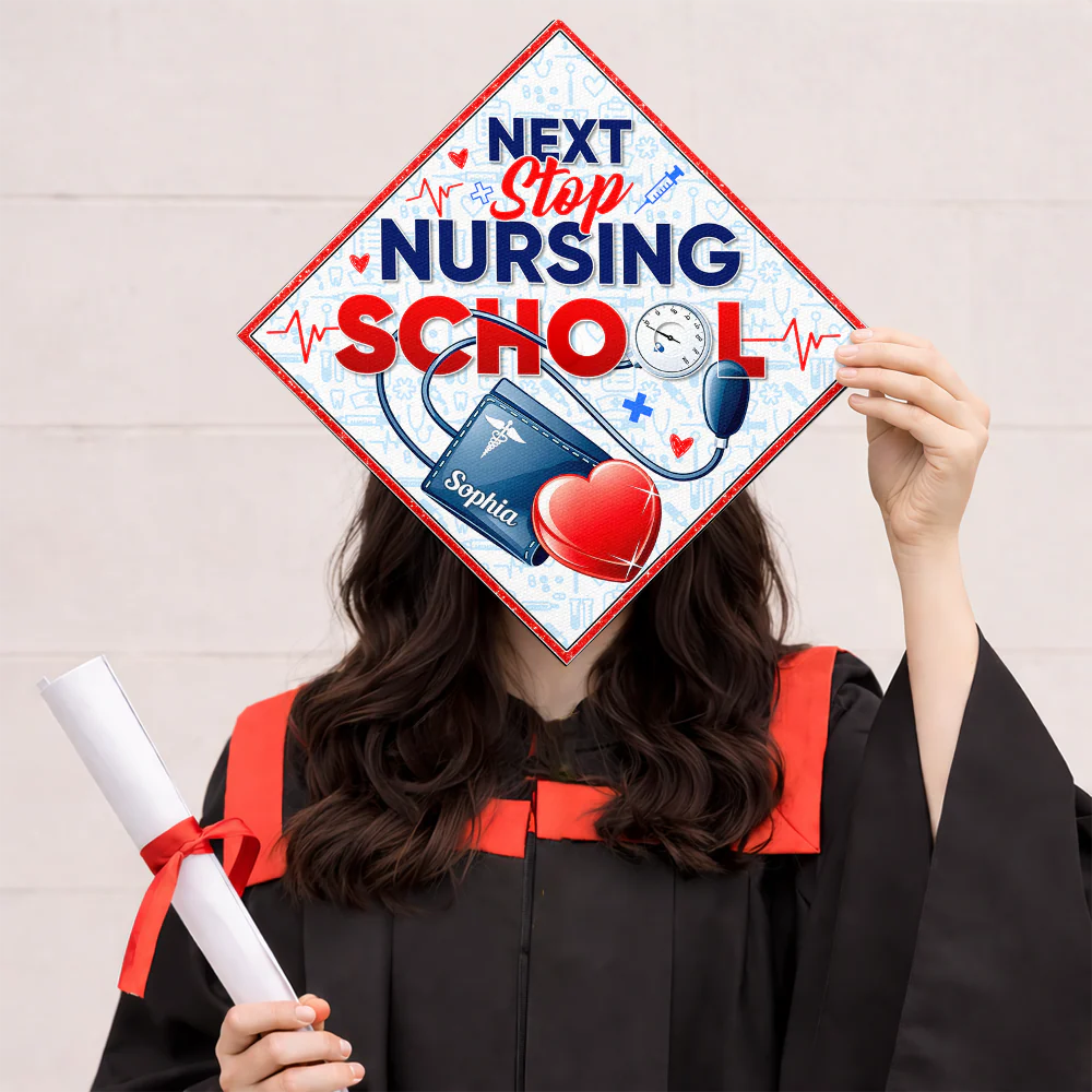 Custom Name Next Stop Nursing School Graduation Cap Topper LM32 899335 - Image 12