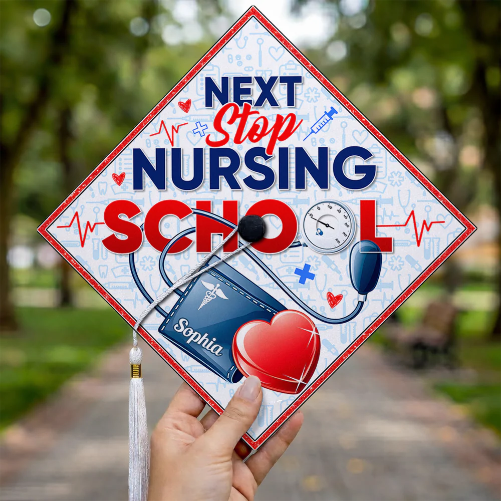 Custom Name Next Stop Nursing School Graduation Cap Topper LM32 899335 - Image 13