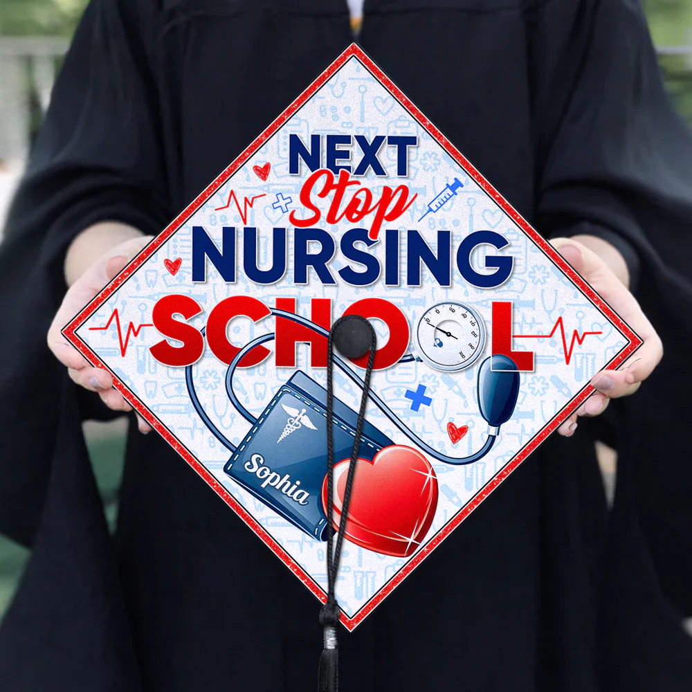 Custom Name Next Stop Nursing School Graduation Cap Topper LM32 899335 - Image 14