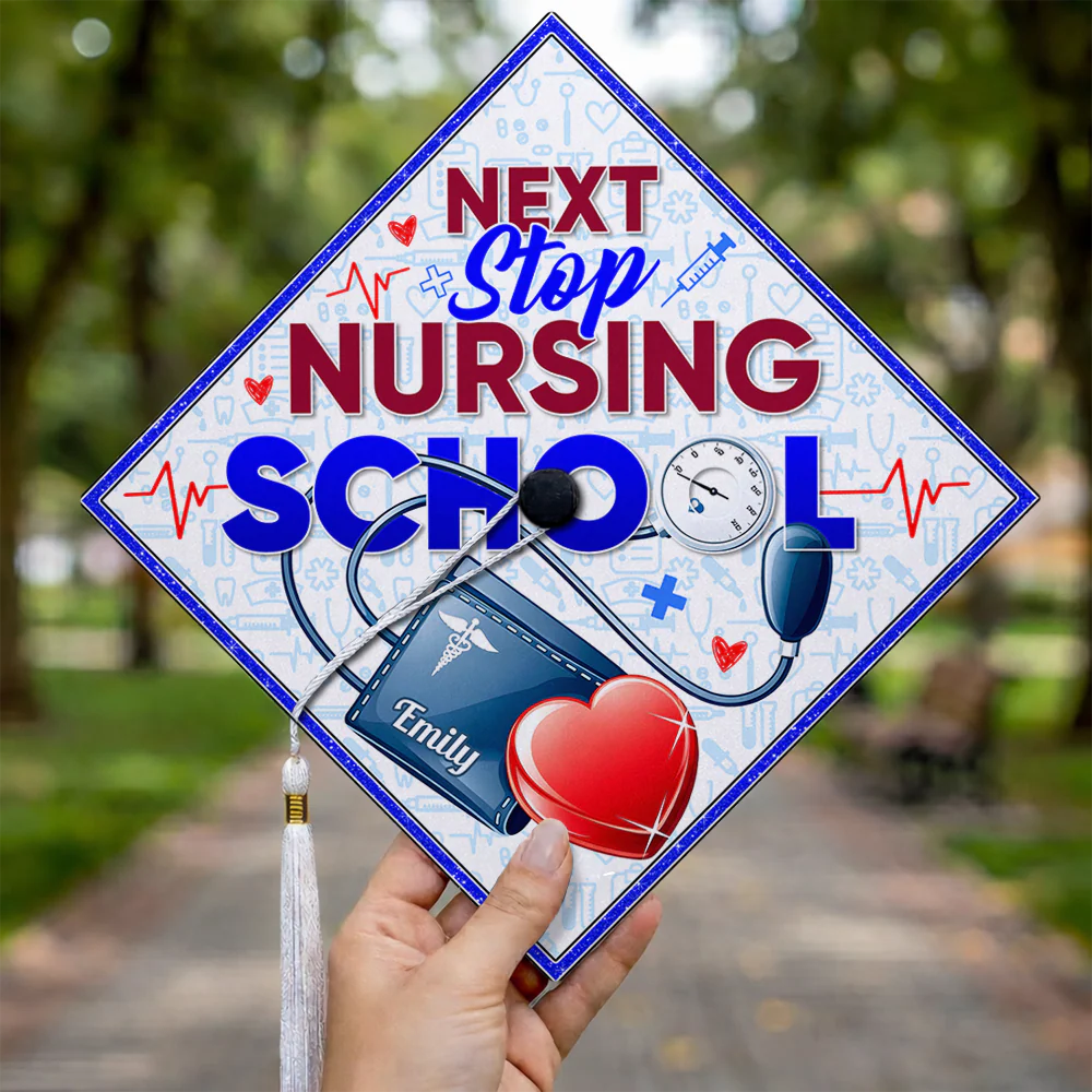 Custom Name Next Stop Nursing School Graduation Cap Topper LM32 899335 - Image 5