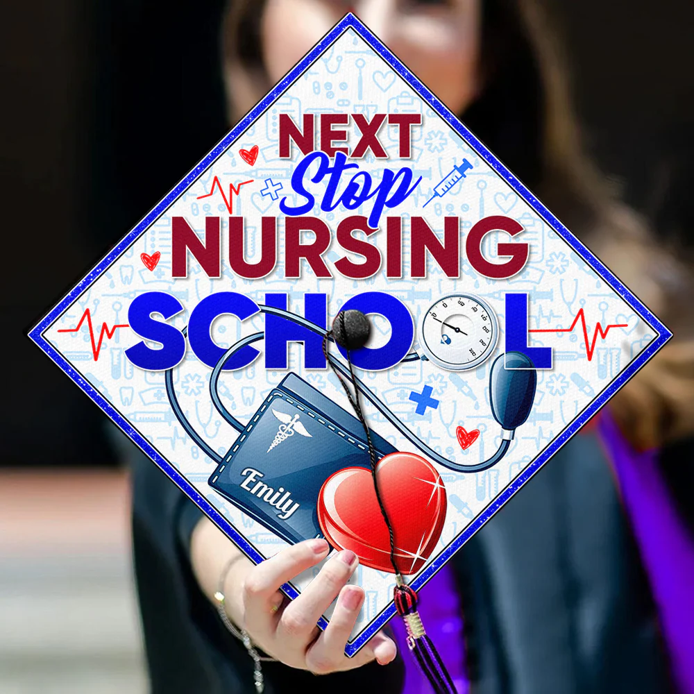 Custom Name Next Stop Nursing School Graduation Cap Topper LM32 899335 - Image 7