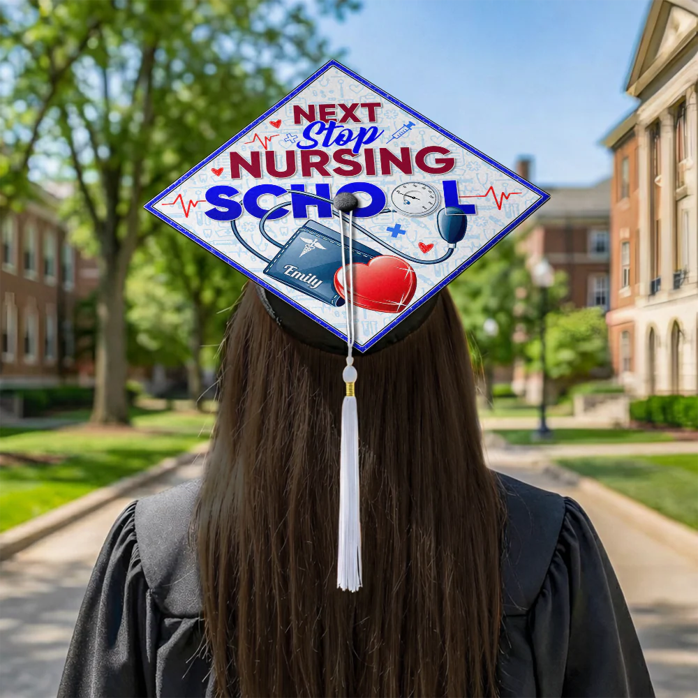 Custom Name Next Stop Nursing School Graduation Cap Topper LM32 899335 - Image 9