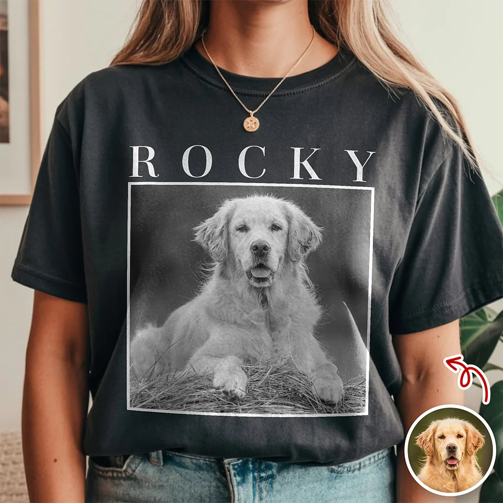 Custom Name & Photo Vintage Comfort Shirt Pet Memorial, Pet Lover Gift TH10 170375 - Image 9