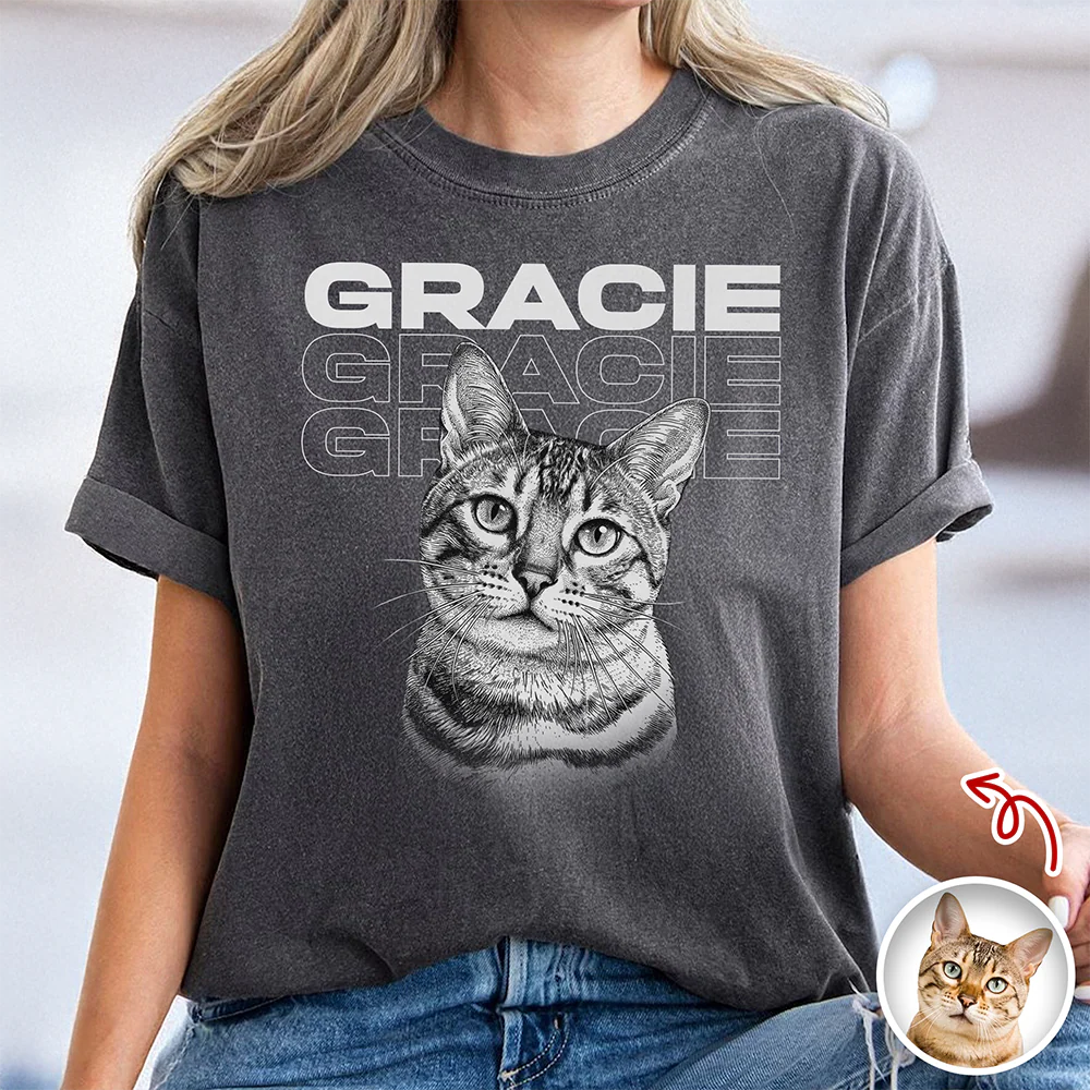 Custom Name & Photo Vintage Style Comfort Shirt Gift For Pet Lovers LM32 669423 - Image 2
